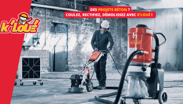 Travailler le béton frais ou ancien ? Louez les équipements de mise en place et de démolition chez K'LOUÉ.